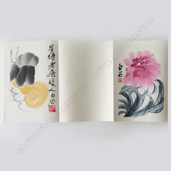 PRESENTATION 'QI BASI HUA JI' 1952, FOLDING BOOK, 22 ARTWORKS, SLIPCASE, 220 x 320mm