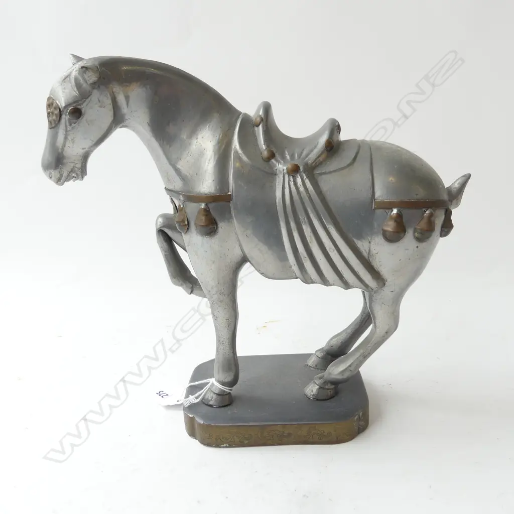 SILVER METAL TANG STYLE HORSE H.245mm Image 1++