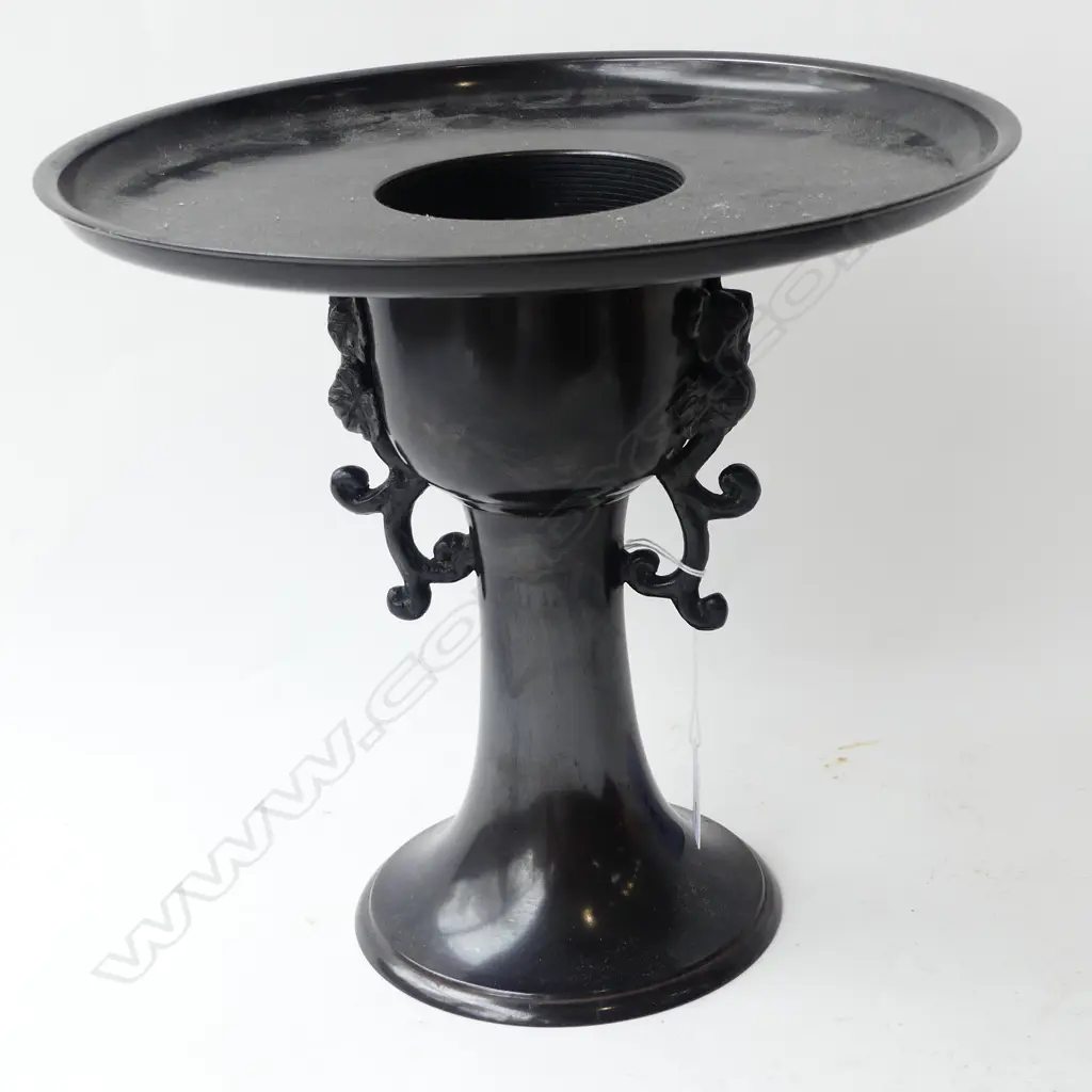 Old Japanese Bronze Usubata Ikebana/Flower Vase H.270mm, 295mm dia Image 1++