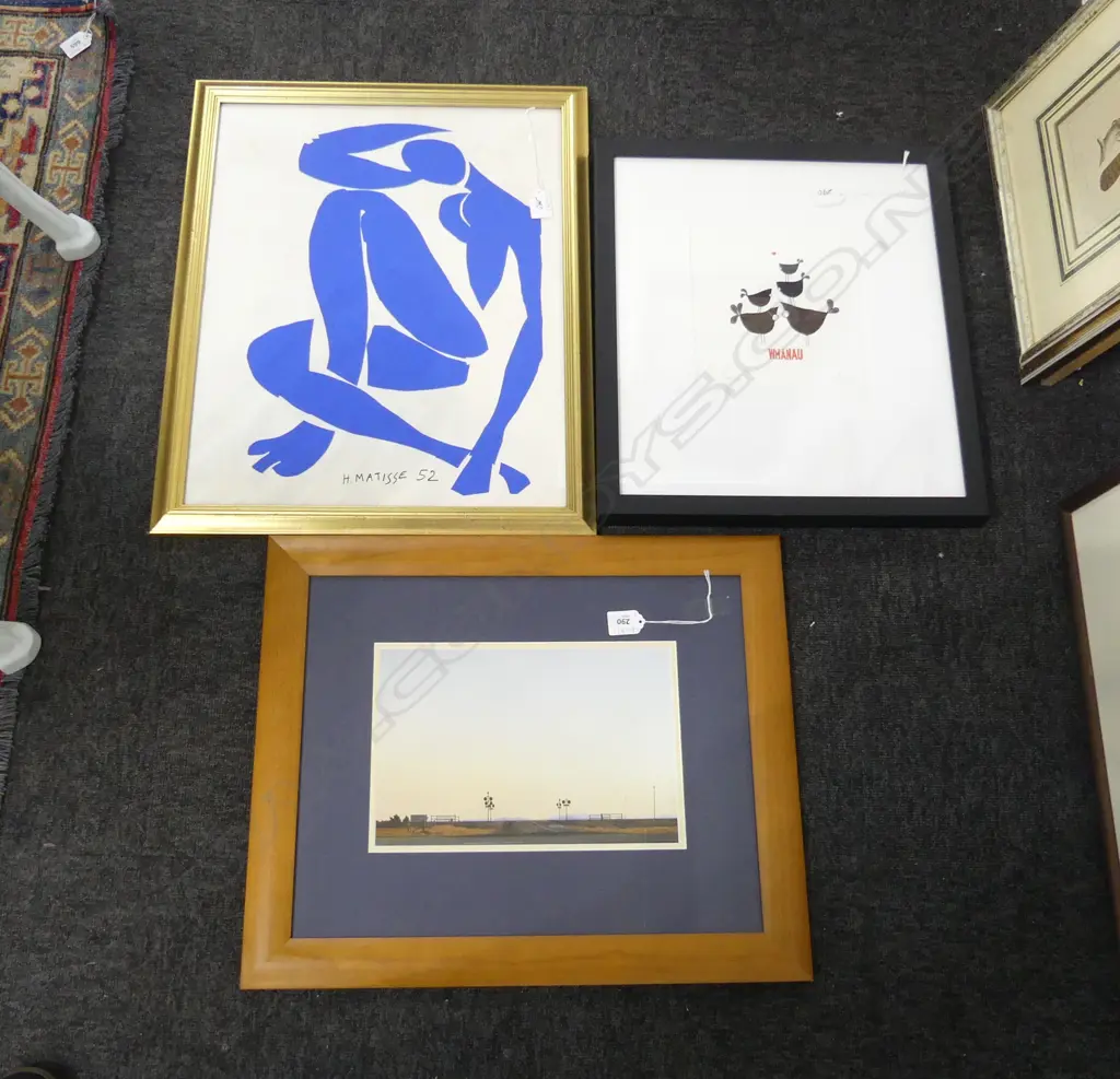 3 PRINTS; H. MATISSE BLUE NUDE II, WHANAU, GRAHAME SYDNEY 'SOUTHERN CROSSING' 190x285mm Image 1++