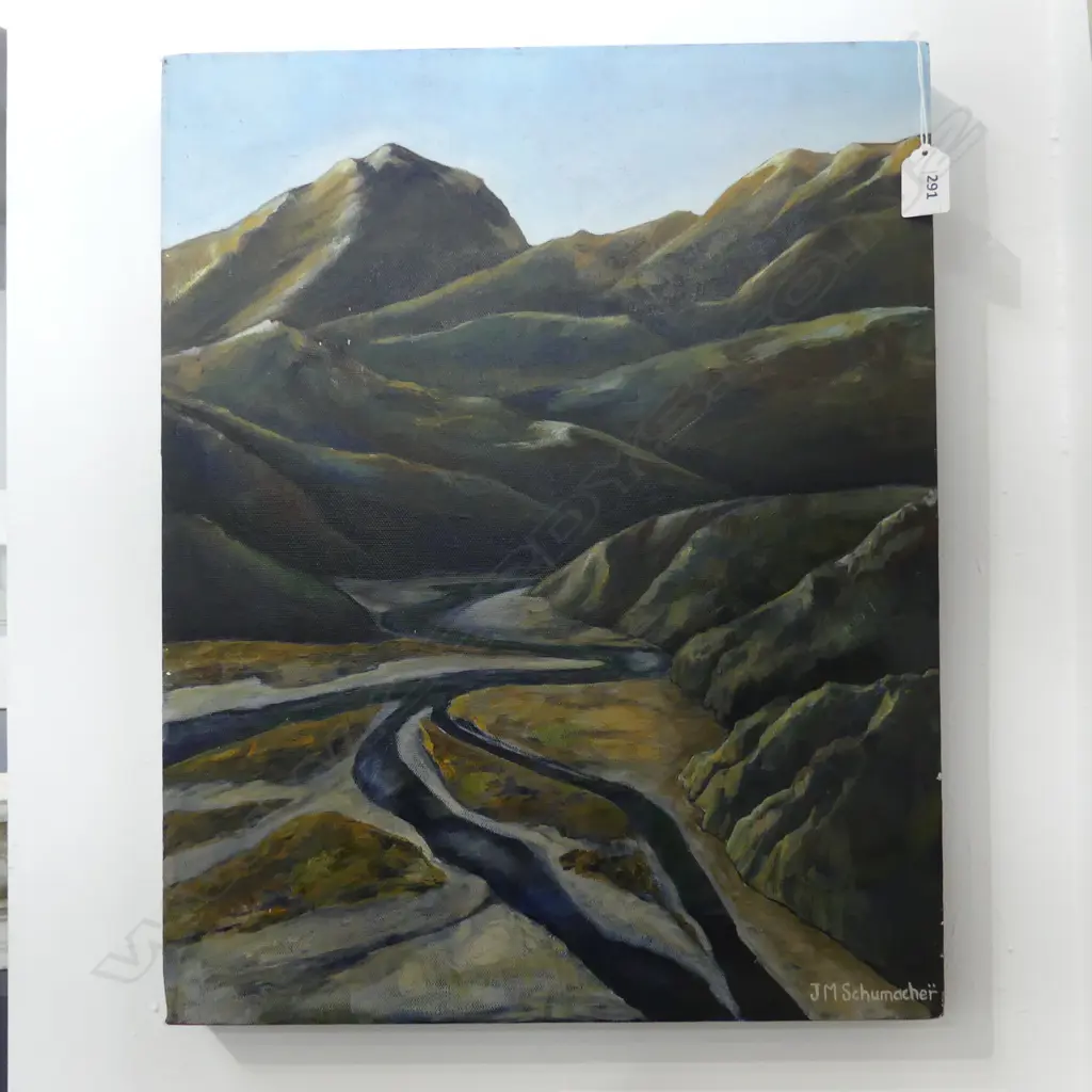 J. M. SCHUMACHER 'THE RIVER GORGE' ACRYLIC ON CANVAS 510x405mm Image 1++