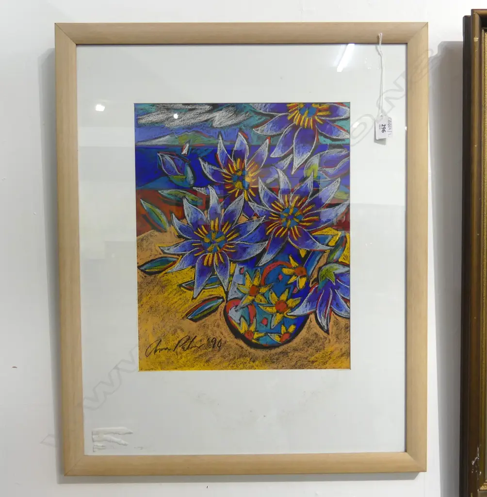 ANNA PALMER 'WATERLILLIES' PASTEL '94 395x315mm Image 1++