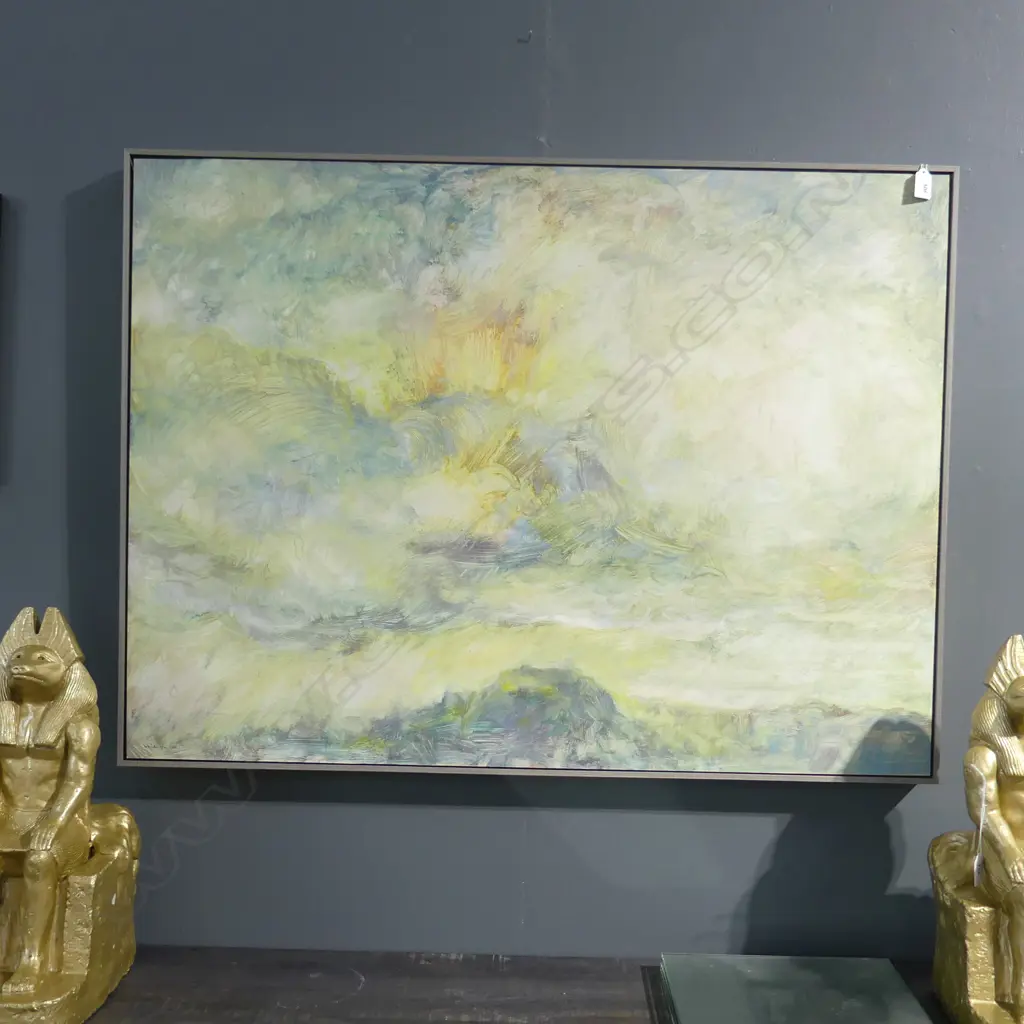 GREG WHITECLIFFE (NZ/AUST 1954-2001), SUNSET OVER MT EDEN, ACYLIC ON BOARD, 1988 745x1005mm Image 1++