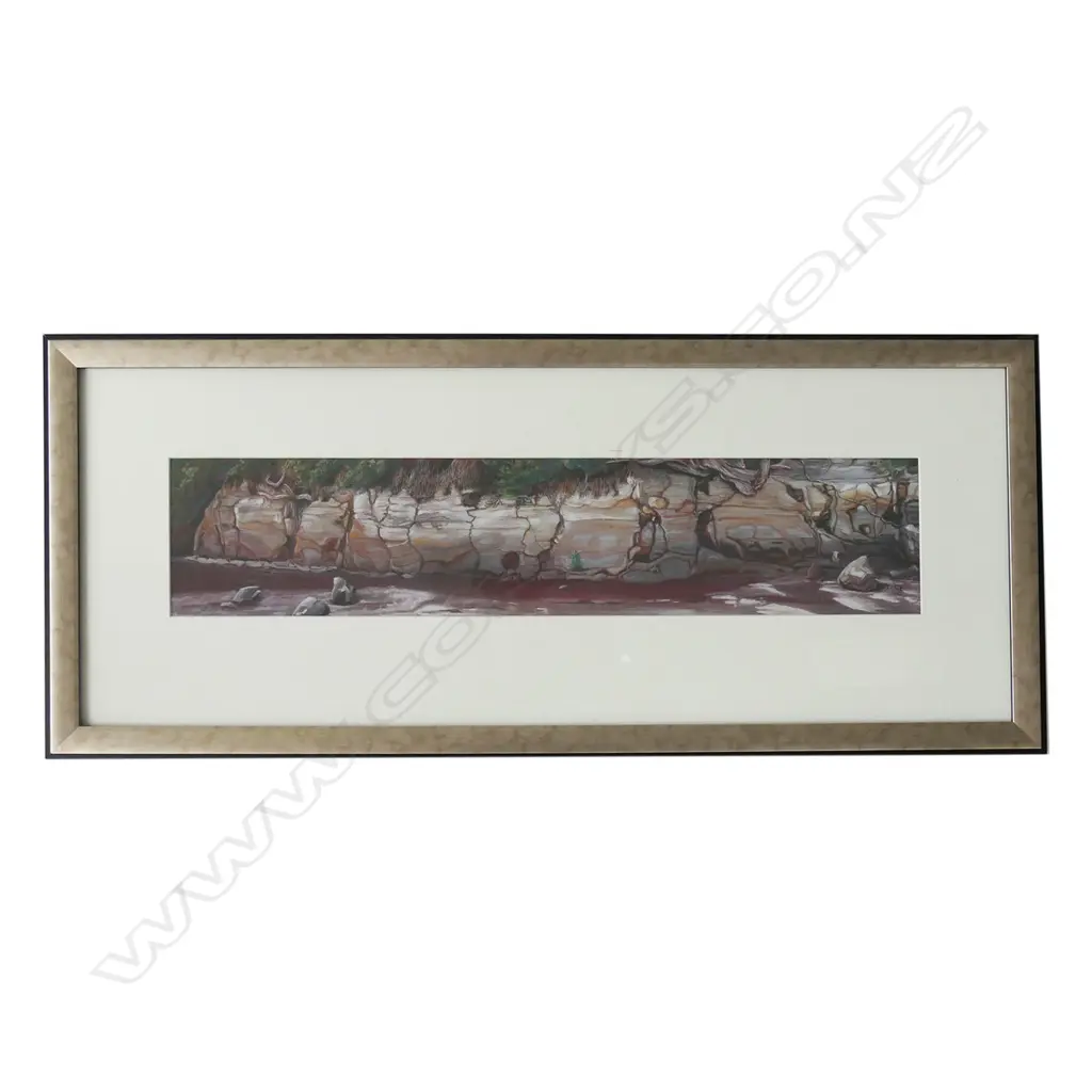 BARRY STONE 'FORESHORE-OKURA', SIGNED, ENTITLED & DATED 2008 TO REVERSE, 120 x 585mm Image 1++