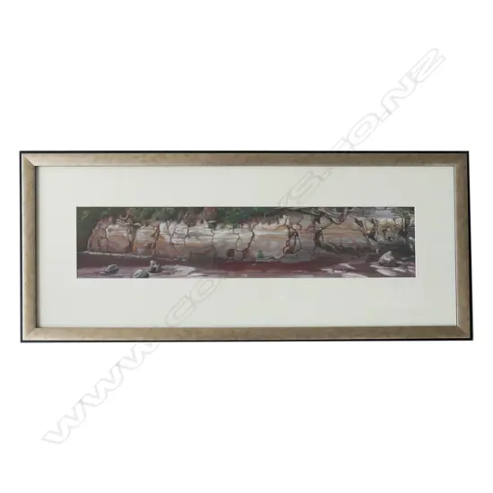 BARRY STONE 'FORESHORE-OKURA', SIGNED, ENTITLED & DATED 2008 TO REVERSE, 120 x 585mm
