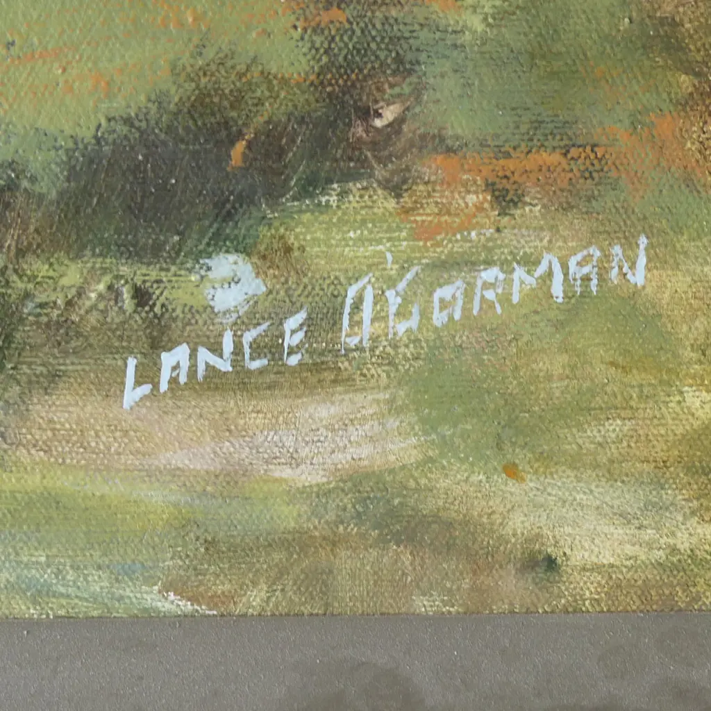 LANCE O'GORMAN, FISHER ON A RIVER, SIGNED, 540 x 700mm Image 1++