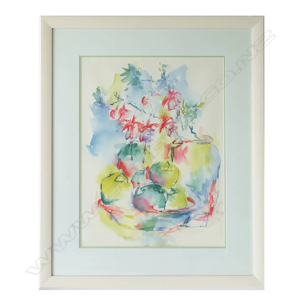 CHRISTINE FROST, FRUIT & FLOWERS, W/COLOUR ON PAPER, SIGNED, 560 x 430mm Image 1++