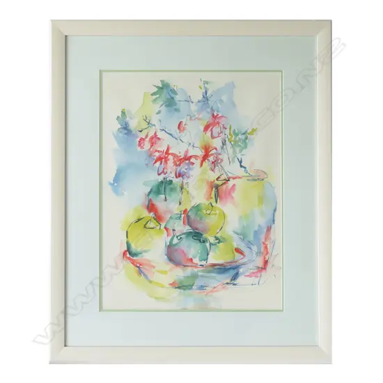 CHRISTINE FROST, FRUIT & FLOWERS, W/COLOUR ON PAPER, SIGNED, 560 x 430mm