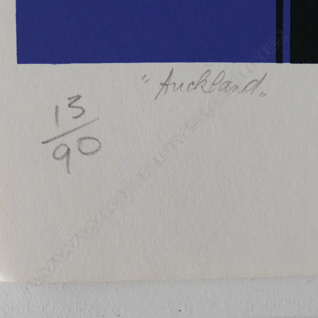 Luc PEIRE (1916-1994) screenprint in colours 'Auckland' 500 x 310mm. Signed Image 1++