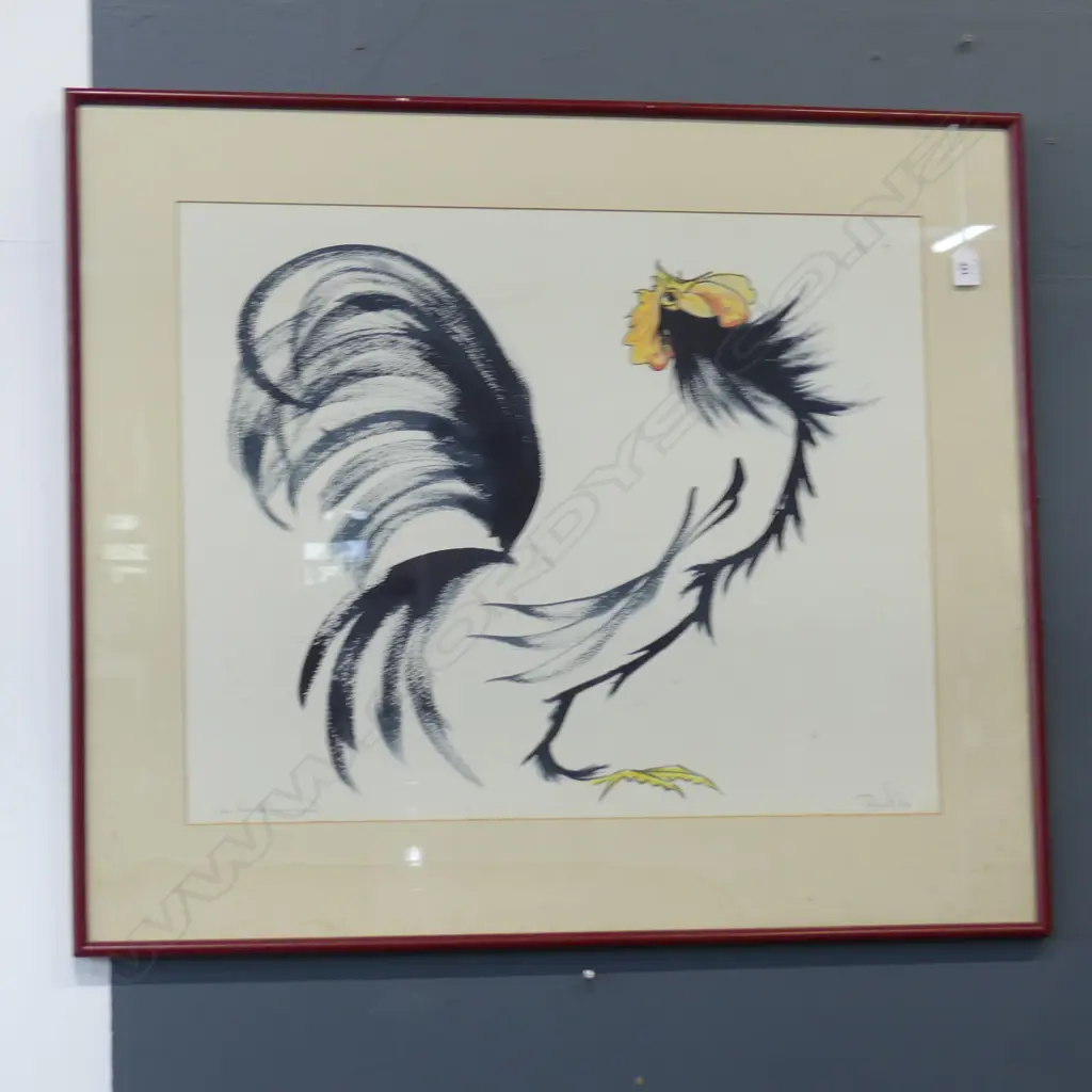 SIGNED ROOSTER W/C 'CALL FOR A TOMORROW' '83 550x690mm Image 1++
