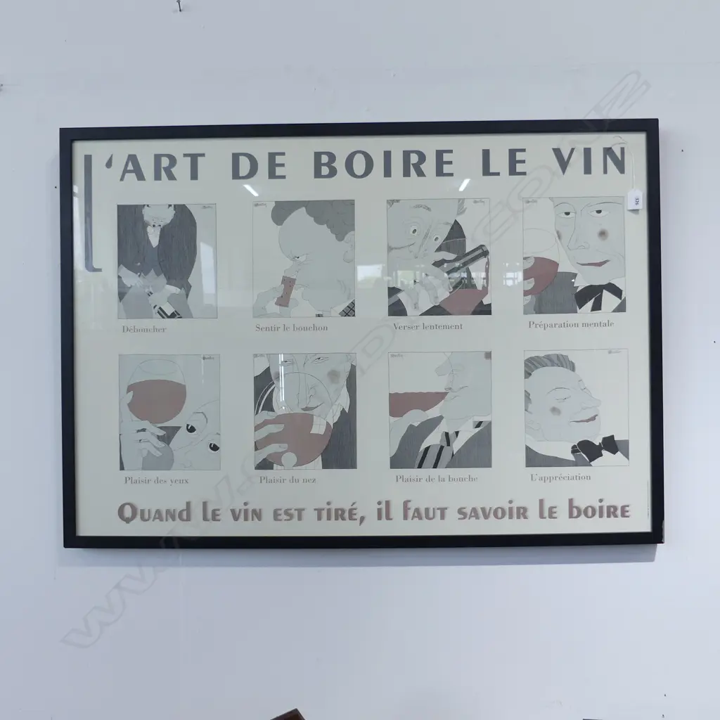 LG FRAMED POSTER 'L'ART DE BOIRE LE VIN' 680x990mm Image 1++