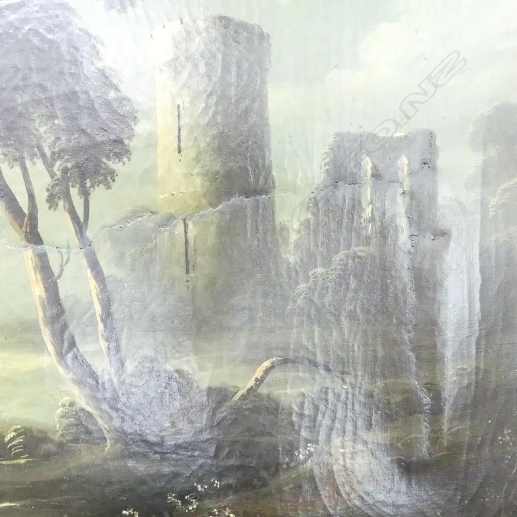 AFTER HENRY PETHER, MOONLIGHT LANDSCAPE, OIL ON CANVAS 490x590mm old repairs Image 1++