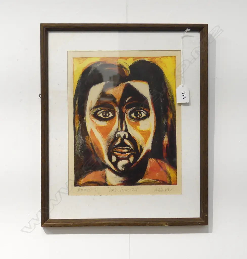 SIGNED PORTRAIT PRINT 'LOU, INSIDE OUT' '87 FOXING 280x220mm Image 1++
