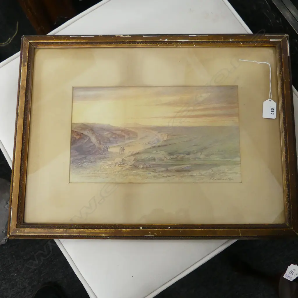 T MONKHOUSE (NZ/AUS) FIGURES IN A LANDCAPE, W/COLOUR, SIGNED & DATED ‘05, 175 x 300mm. Image 1++
