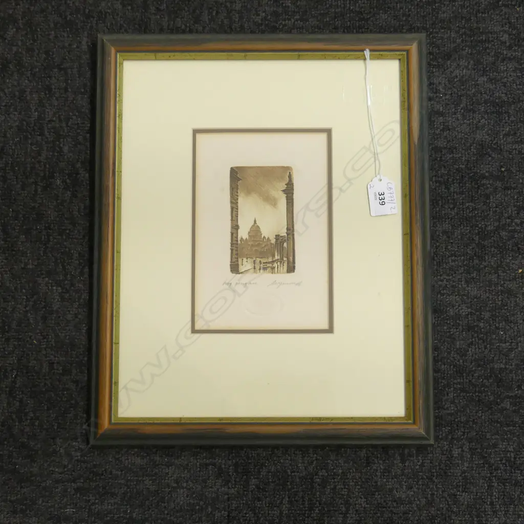 2 SIGNED RUSSIAN ARTWORKS; ETCHING & GOUACHE 165x115mm  Image 1++