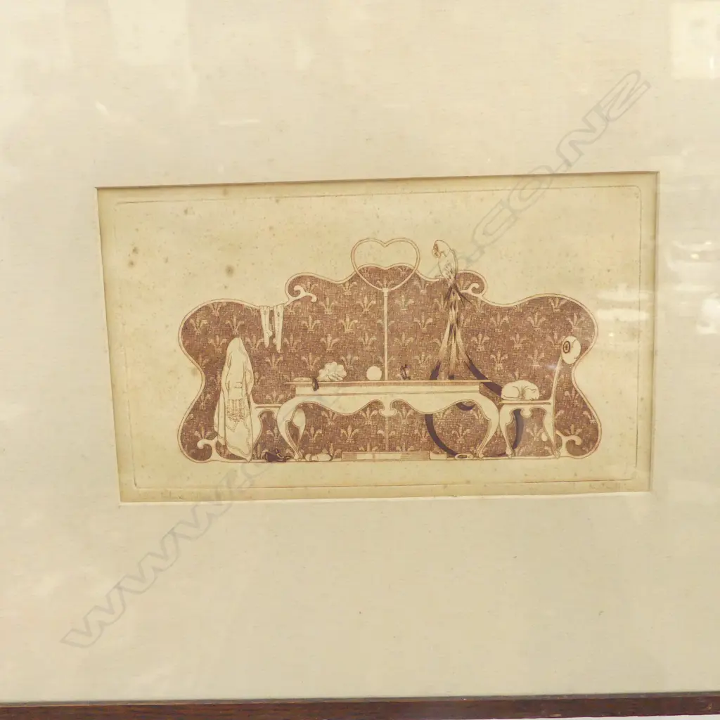 PR OF REGINALD COULTER (1904-1972) RISQUE c.1900 ETCHINGS 'THE FORTUNE TELLER' (SOME FOXING) 165 x 280mm Image 1++
