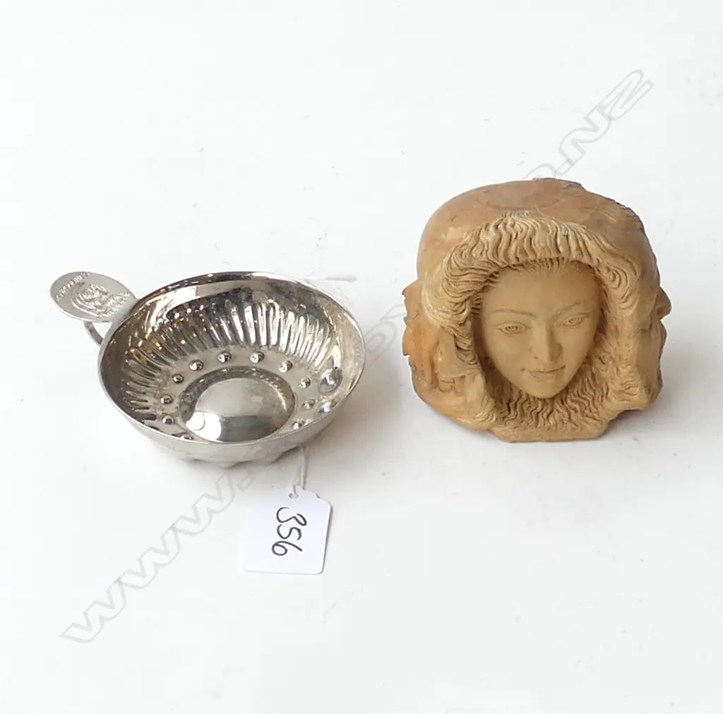 VINTAGE WOODEN CARVING 'THE THREE AGES OF MAN' H.80mm & BOURGOGNES PATRIARCHE WINE TASTING CUP Image 1++
