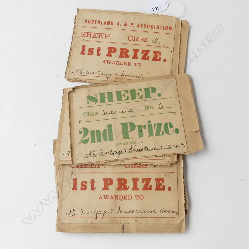 ANTIQUE CERTIFICATES; LIVESTOCK / A&P SHOW ETC 125x160mm Image 1++