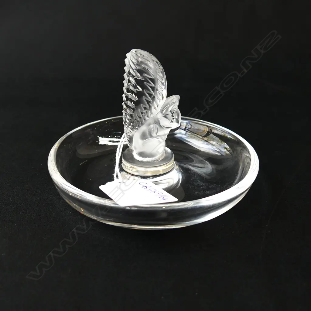 LALIQUE SQUIRREL RING HOLDER 95mm dia Image 1++