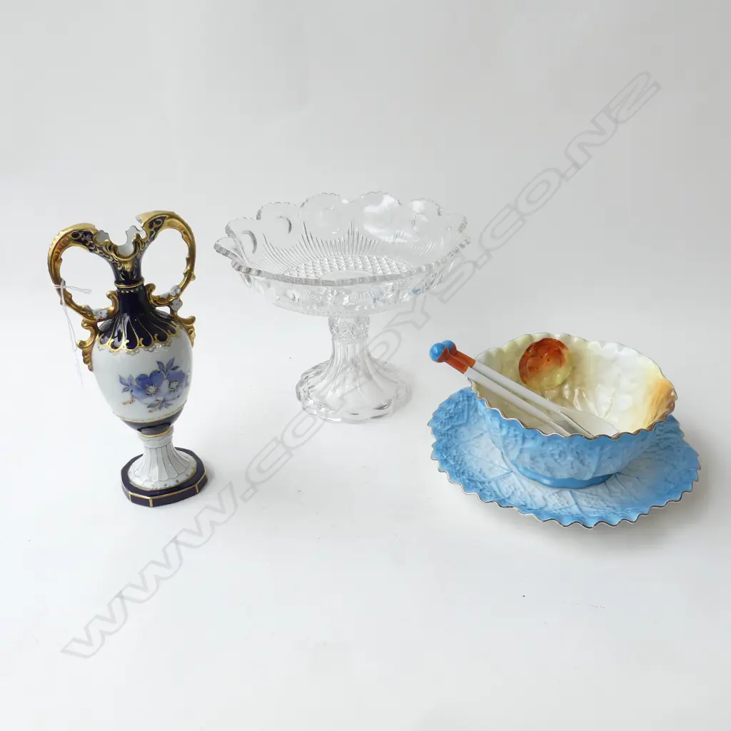 3 PCES; COMPORT, ROYAL DUX VASE H.280mm, NORITAKE SALAD SET Image 1++
