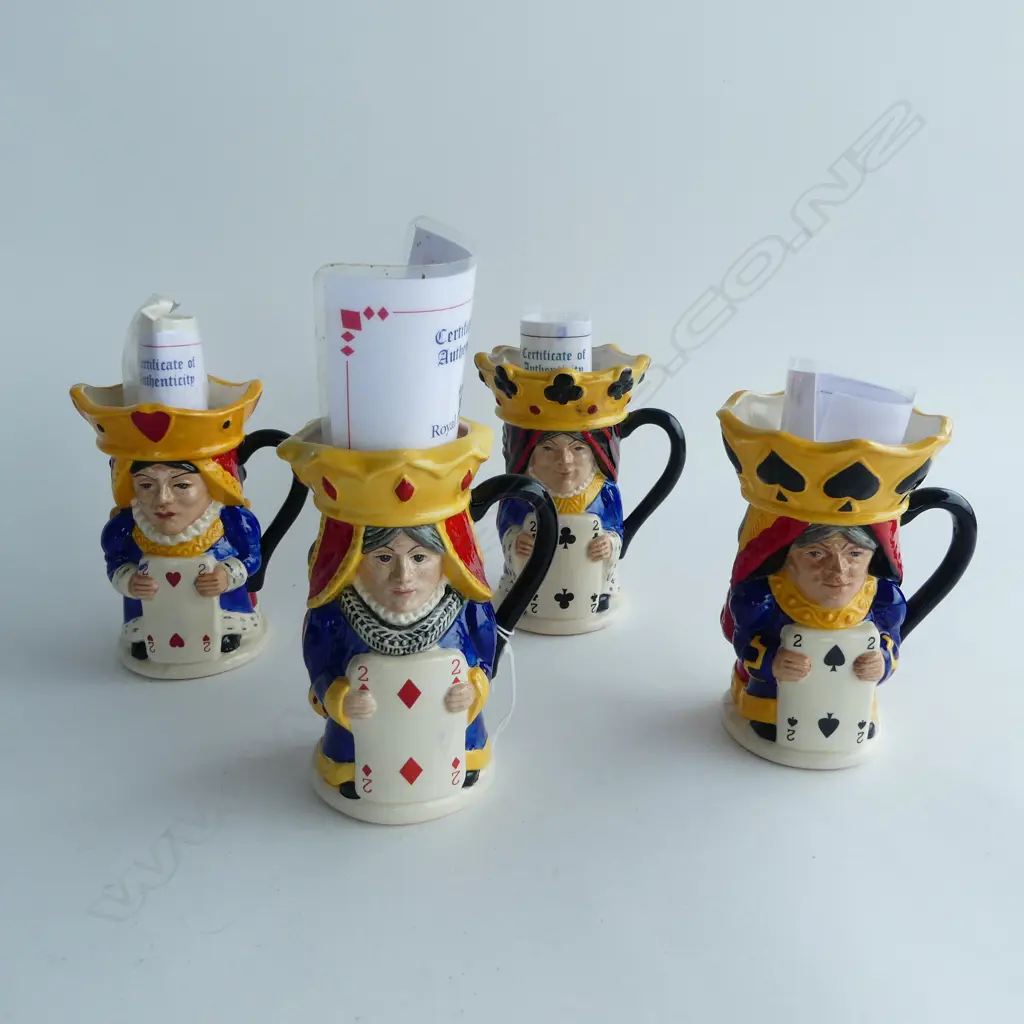 4 ROYAL DOULTON TOBY JUGS; KINGS & QUEENS H.130mm Image 1++