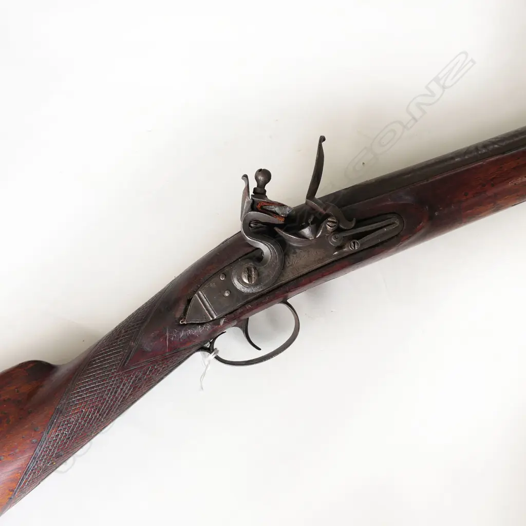 12g single barrel muzzle loading flintlock fowling gun, half wooded stock with filled borer holes. Lock marked "Williams". *NO LICENCE REQUIRED Image 1++