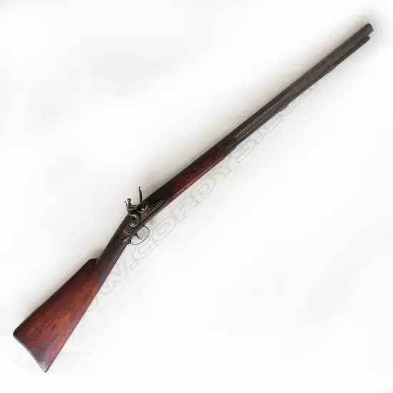 12g single barrel muzzle loading flintlock fowling gun, half wooded stock with filled borer holes. Lock marked "Williams". *NO LICENCE REQUIRED