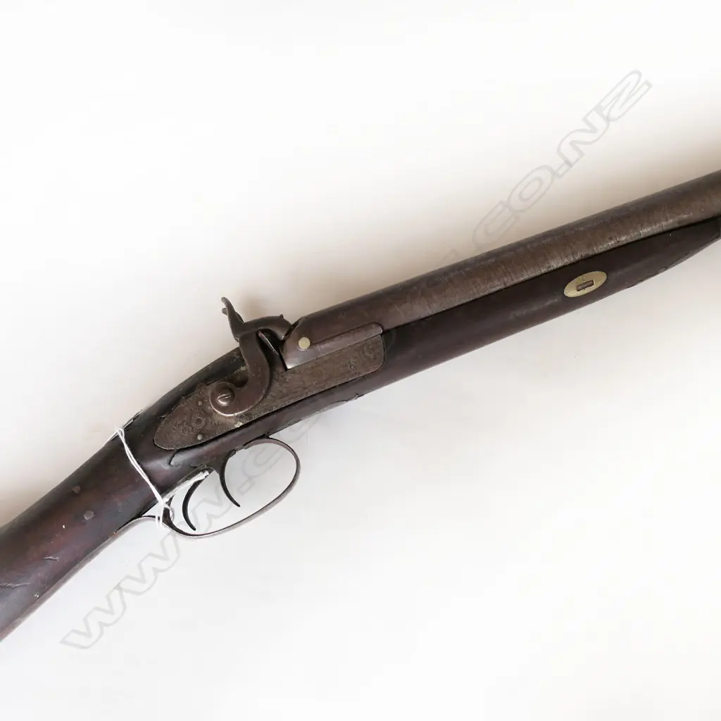 12g double barrel side by side muzzle loading hammer shotgun complete with ramrod. Repaired stock (broken at wrist) otherwise complete. *NO LICENCE REQUIRED Image 1++