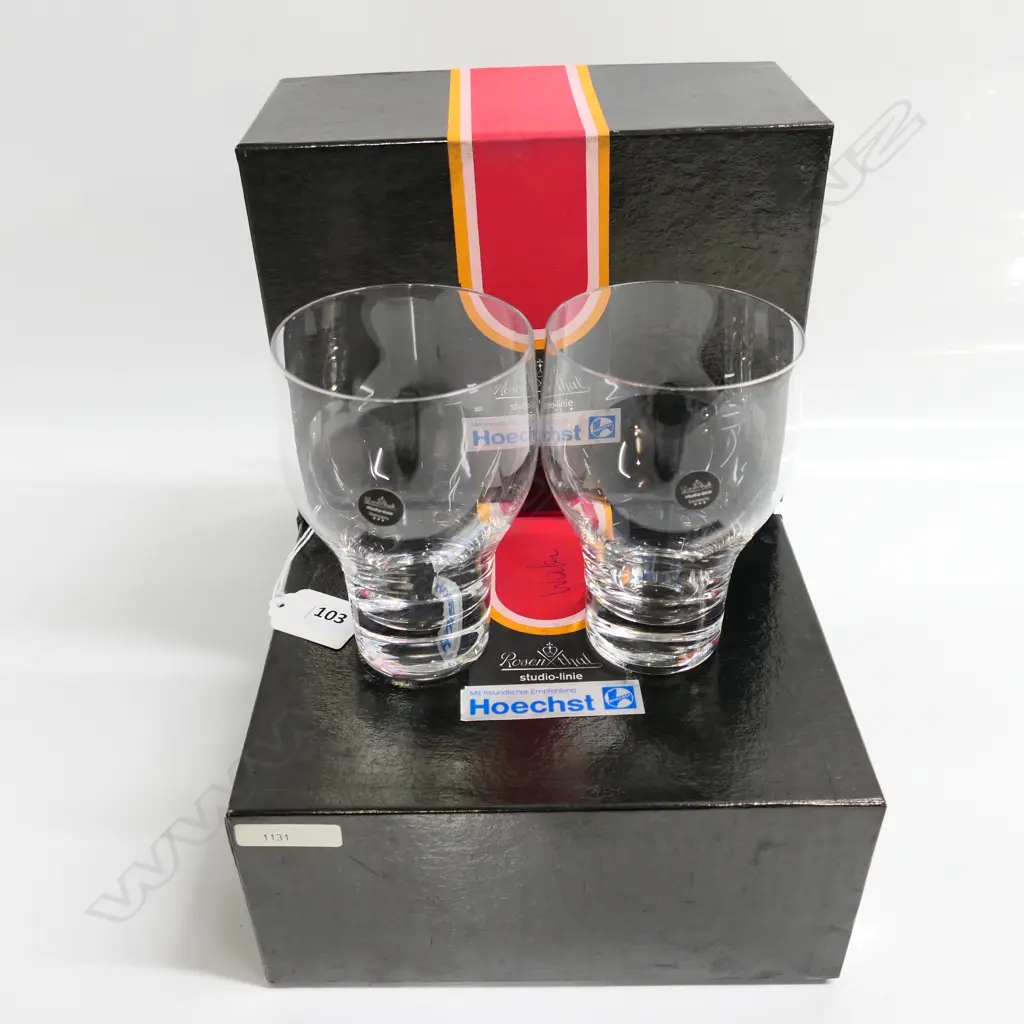 VINTAGE ROSENTHAL Studio-line SET 6 water glasses. Packed in prs in 3 original boxes. H.120mm Image 1++