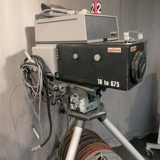 VINTAGE MARCONI TV / FILM CAMERA ON VINTEN TRIPOD H.1560mm EX TVNZ