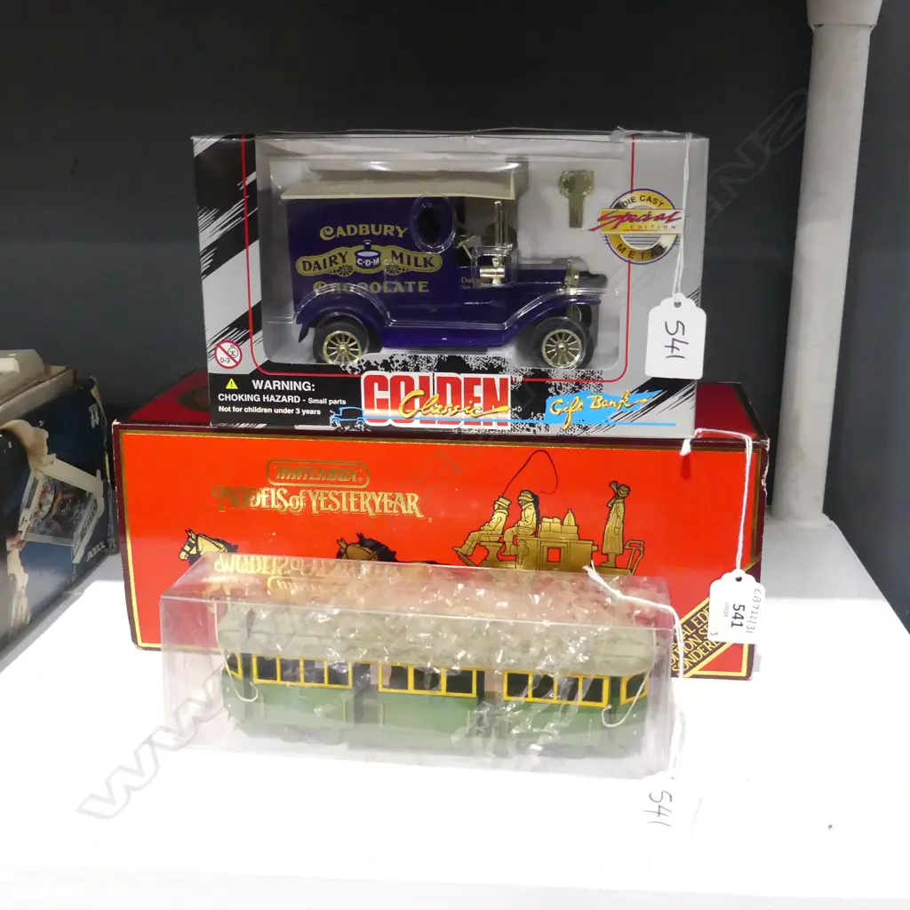 MATCHBOX YS39 COACH & HORSES SET L300MM BOXED CADBURY TRUCK L210MM & TRAM L200MM Image 1++