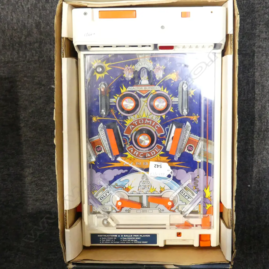 ATOMIC ARCADE PIN BALL GAME IN ORIG. BOX 400x235mm Image 1++