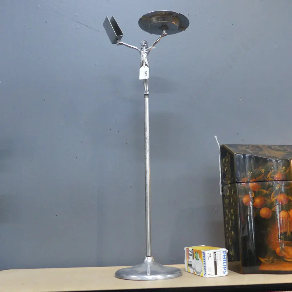 DECO SILVER METAL CIGARETTE STAND H.620mm Image 1++