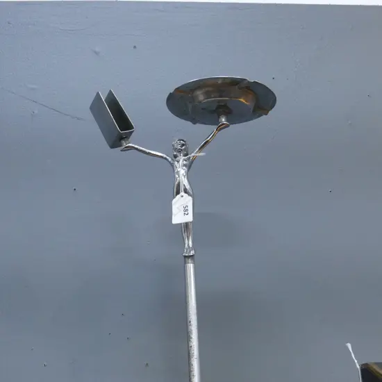 DECO SILVER METAL CIGARETTE STAND H.620mm