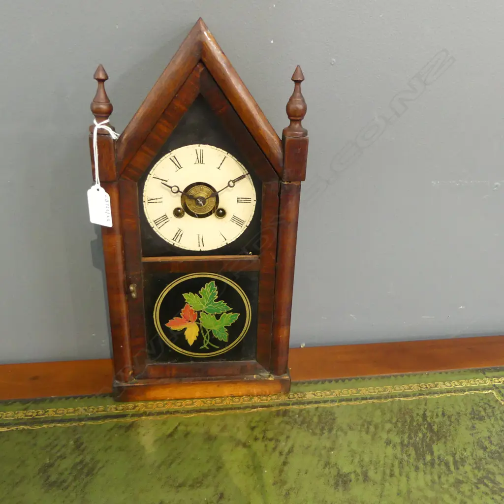 EDWARDIAN MANTLE CLOCK CATHEDRAL STYLE H370MM NO GLASS TO DIAL Image 1++