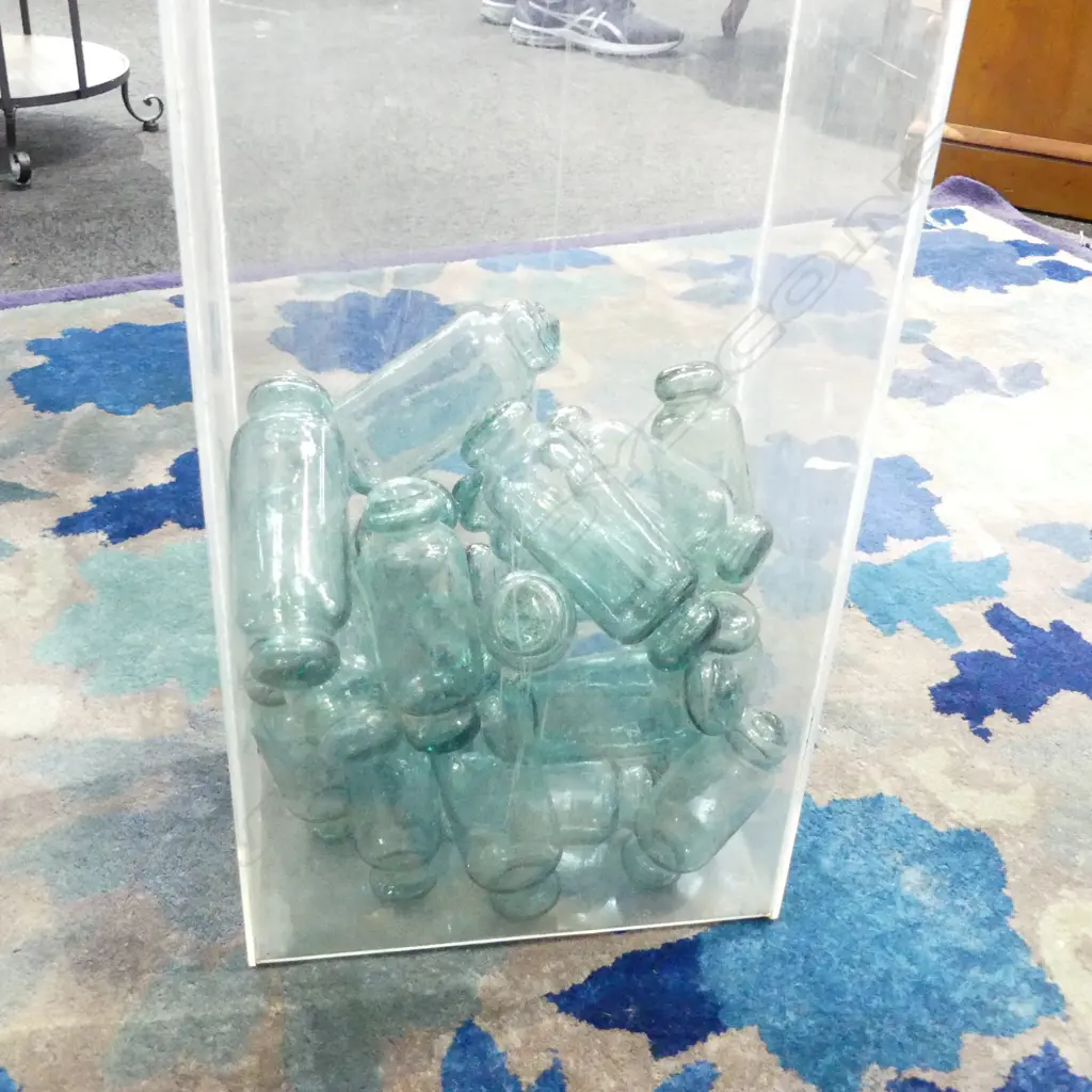 22 OLD GLASS BOTTLE FISHING FLOATS, VARIOUS SIZES L.125-150 mm (NOT CONTAINER) Image 1++