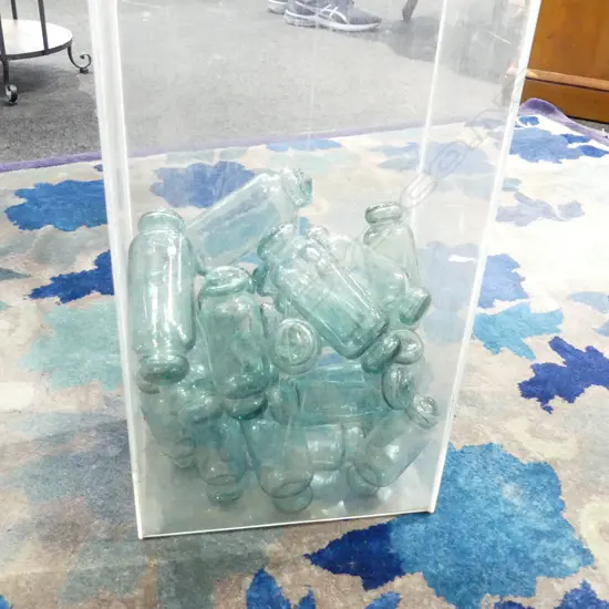 22 OLD GLASS BOTTLE FISHING FLOATS, VARIOUS SIZES L.125-150 mm (NOT CONTAINER)