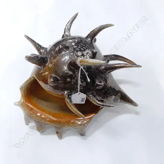 JACK LAIRD STUDIO POTTERY LUSTRE SPIKED SHELL W.230mm minor faults
