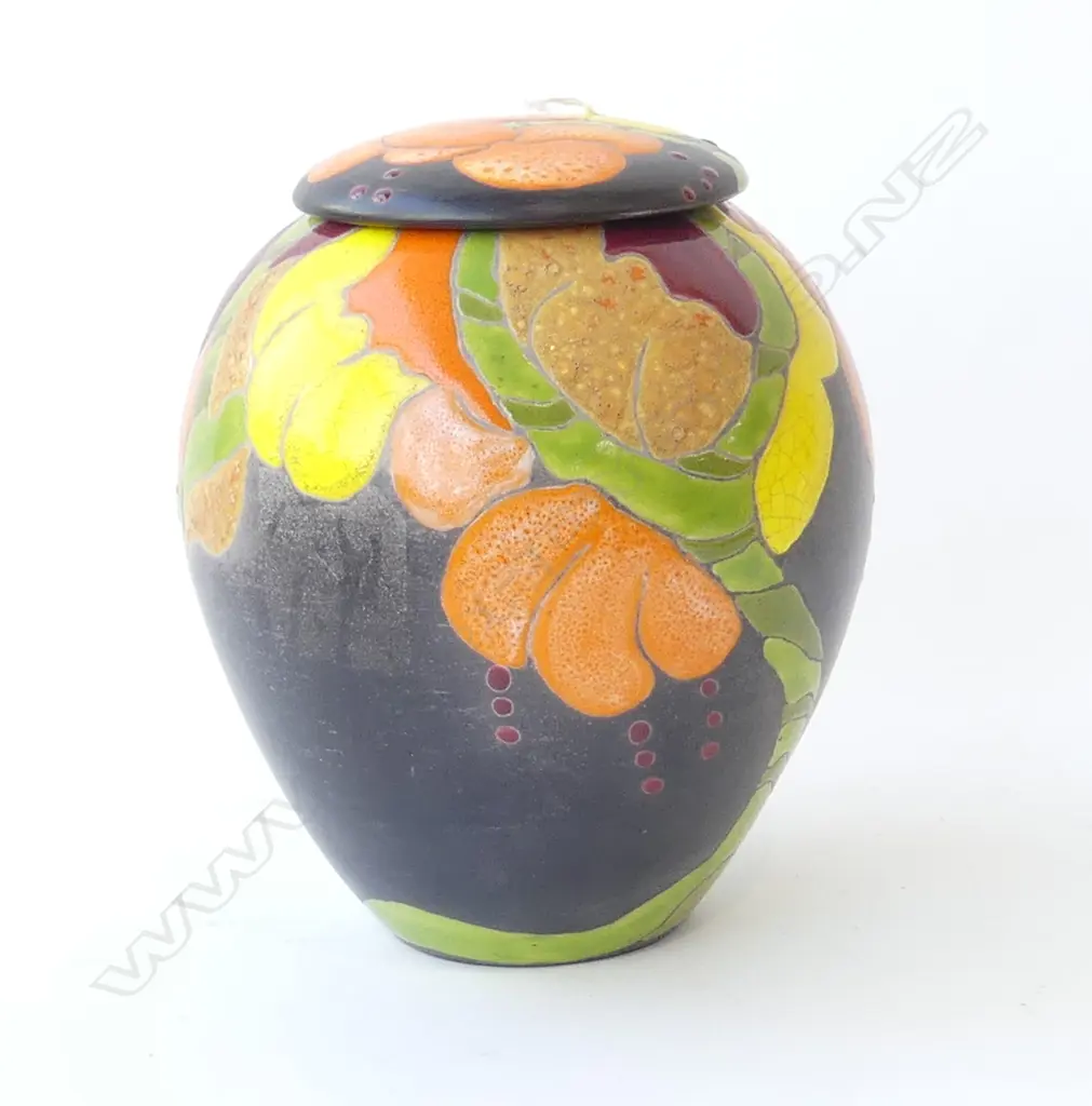 STUDIO POTTERY LIDDED VASE H.190mm Image 1++