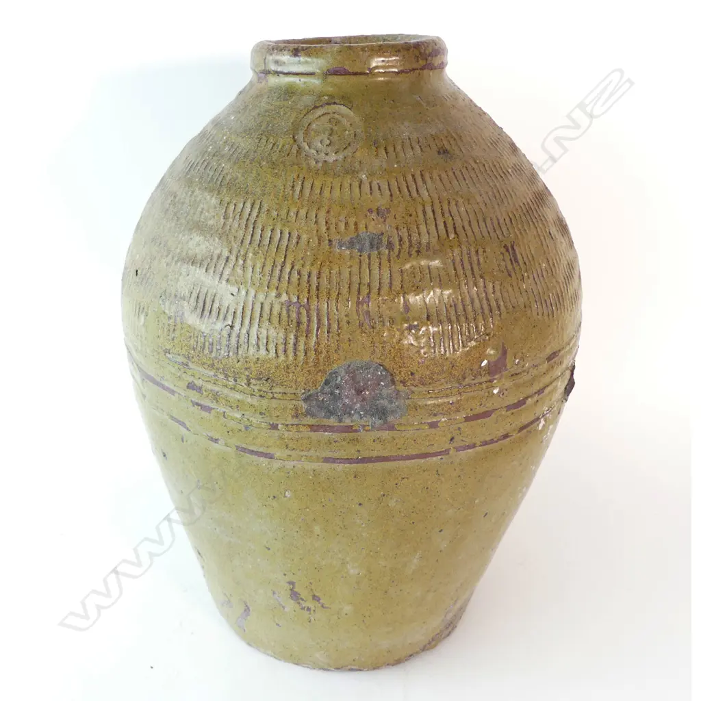 Reputedly 300 YEAR OLD ORIENTAL POTTERY VASE H.350mm Image 1++