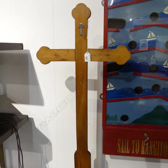 LG VINTAGE WOODEN CHURCH CROSS H.1570mm