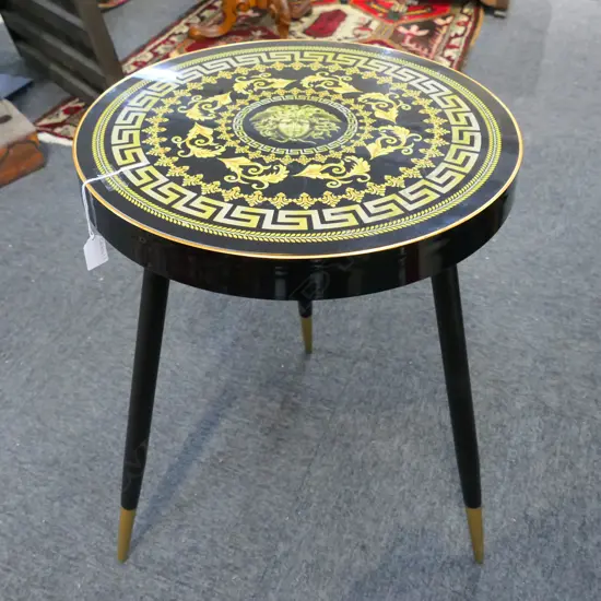 VERSACE STYLE SIDE TABLE H.620mm, 450mm dia