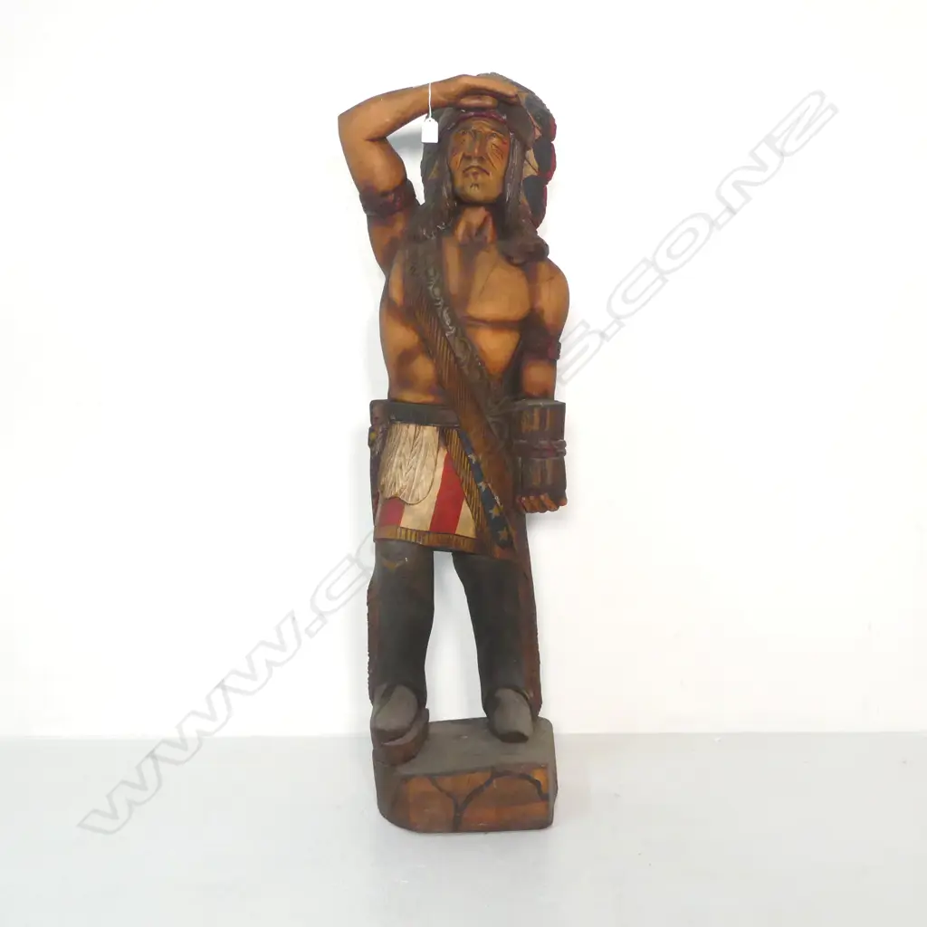**RTV** CARVED WOODEN CIGARETTE SHOP INDIAN H.1180mm Image 1++