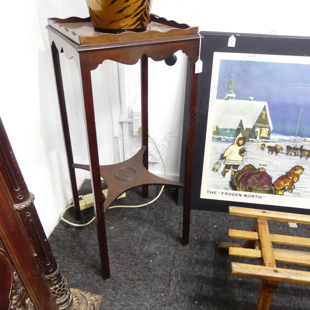 ANTIQUE MAHOGANY SIDE TABLE 345x335x800mm Image 1++