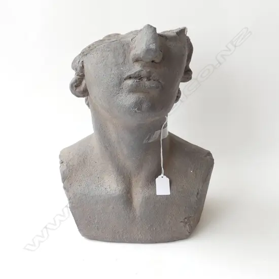 PAINTED PLASTER HEAD VASE H.390mm