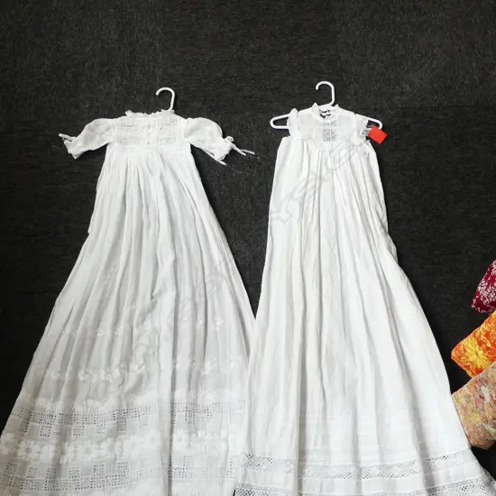 2 ANTIQUE LACE CHRISTENING GOWNS