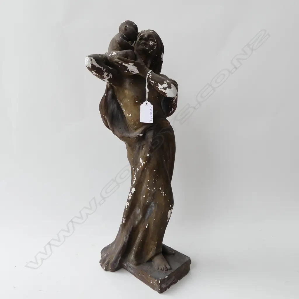 MONA MALCOLM; PLASTER OF MOTHER & CHILD H.490mm Image 1++