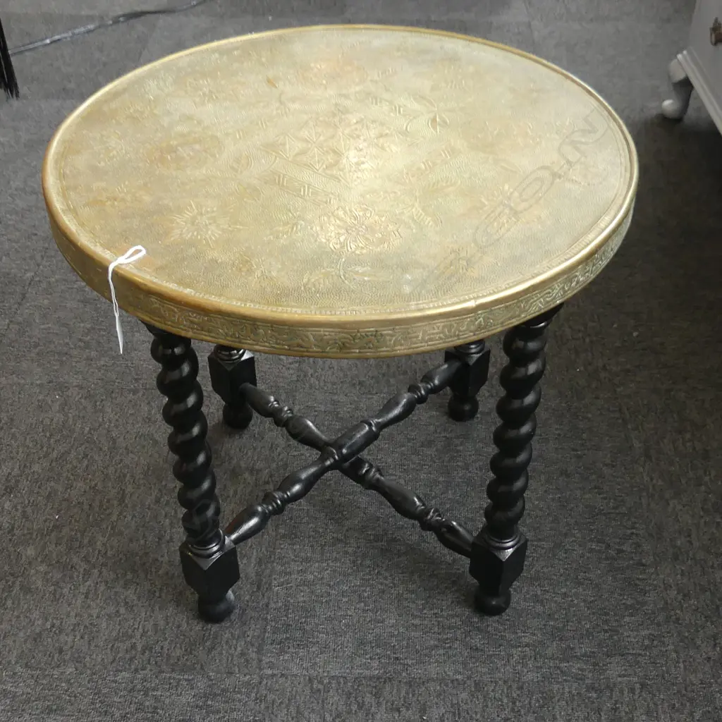 BRASS TOP TABLE 600mm dia Image 1++