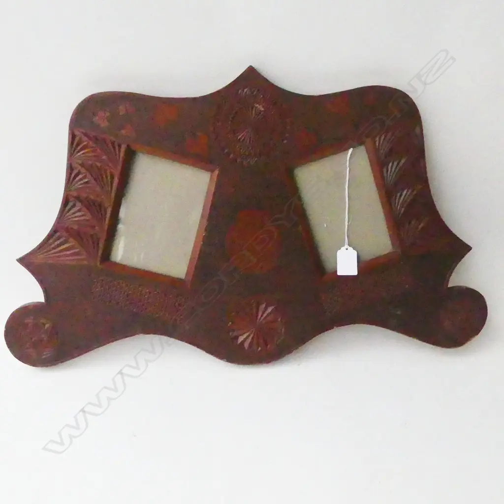 EARLY 20thC WOODEN CHIP CARVED FRAME 595x355mm Image 1++