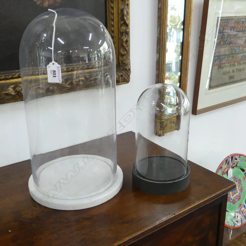 2 MODERN GLASS DOMES H.380, 230mm Image 1++